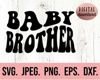 Matching Brother SVG - Big Brother SVG Wavy Retro Vintage Product Image 3