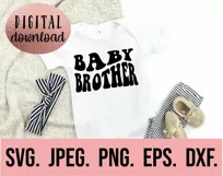Matching Brother SVG - Big Brother SVG Wavy Retro Vintage Product Image 2