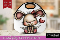 Baby Bunny Valentine Lunch Bag Whimsical Animal Lunch Bug Product Image 1
