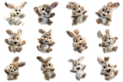Cute Bunny PNG Clipart Bundle Product Image 3