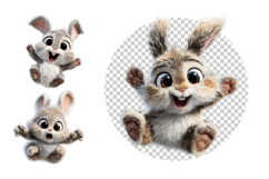 Cute Bunny PNG Clipart Bundle Product Image 4