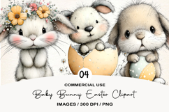 Baby Bunny Easter Clipart Product Image 1