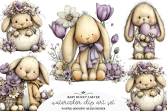 Baby Bunny Easter Clipart - Baby Bunny Easter PNG Product Image 1