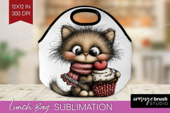 Baby Cat Valentine Lunch Bag Whimsical Animal Lunch Bug PNG Product Image 1