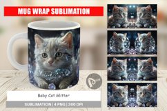 Mug Wrap Design Baby Cat Glitter Product Image 1