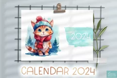 baby cat printable calendar 2024 1
