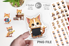School Baby Cat Sticker Product Image 1