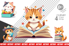 School Baby Cat Clipart Product Image 1