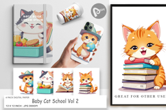 Digital Paper School Baby Cat Product Image 1