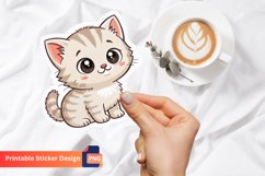 Baby Cat Sticker, Adorable Cat Sticker, Cat Illustration Product Image 1