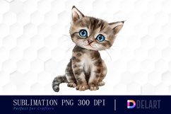 Baby Cat Watercolor Clipart Product Image 1