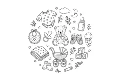 Baby Essentials Hand Embroidery Pattern PDF Nursery Hoop Product Image 2