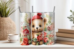 Baby Christmas Bear 20oz Tumbler Sublimation PNG Product Image 1