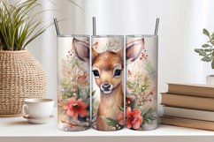 Baby Christmas Deer 20oz Tumbler Sublimation PNG Product Image 1