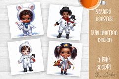 Baby Christmas Square Coaster Sublimation Design Product Image 1