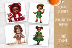 Baby Christmas Square Coaster Sublimation Design Product Image 1