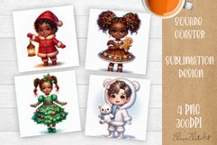 Baby Christmas Square Coaster Sublimation Design Product Image 1