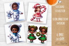 Baby Christmas Square Coaster Sublimation Design Product Image 1