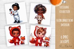 Baby Christmas Square Coaster Sublimation Design Product Image 1