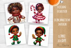 Baby Christmas Square Coaster Sublimation Design Product Image 1