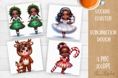 Baby Christmas Square Coaster Sublimation Design Product Image 1