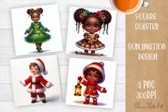 Baby Christmas Square Coaster Sublimation Design Product Image 1