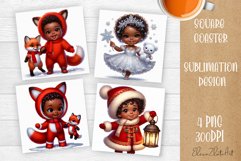Baby Christmas Square Coaster Sublimation Design Product Image 1