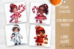 Baby Christmas Square Coaster Sublimation Design Product Image 1