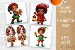 Baby Christmas Square Coaster Sublimation Design Product Image 1