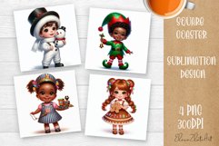 Baby Christmas Square Coaster Sublimation Design Product Image 1