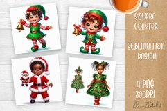 Baby Christmas Square Coaster Sublimation Design Product Image 1