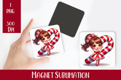 Magnet Sublimation Square| Baby Christmas png design Product Image 1