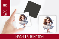 Magnet Sublimation Square| Baby Christmas png design Product Image 1