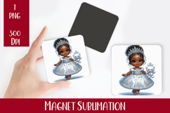 Magnet Sublimation Square| Baby Christmas png design Product Image 1
