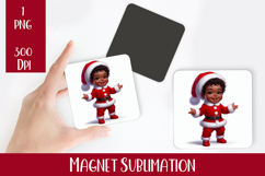Magnet Sublimation Square| Baby Christmas png design Product Image 1
