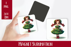 Magnet Sublimation Square| Baby Christmas png design Product Image 1