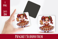 Magnet Sublimation Square| Baby Christmas png design Product Image 1