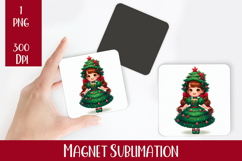 Magnet Sublimation Square| Baby Christmas png design Product Image 1