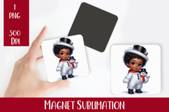 Magnet Sublimation Square| Baby Christmas png design Product Image 1