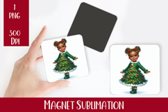 Magnet Sublimation Square| Baby Christmas png design Product Image 1