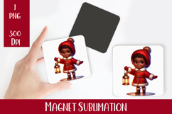 Magnet Sublimation Square| Baby Christmas png design Product Image 1
