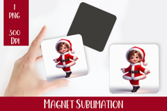 Magnet Sublimation Square| Baby Christmas png design Product Image 1