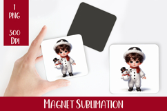 Magnet Sublimation Square| Baby Christmas png design Product Image 1