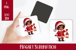 Magnet Sublimation Square| Baby Christmas png design Product Image 1