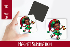 Magnet Sublimation Square| Baby Christmas png design Product Image 1