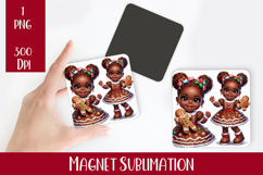 Magnet Sublimation Square| Baby Christmas png design Product Image 1