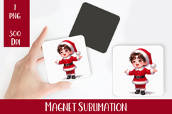 Magnet Sublimation Square| Baby Christmas png design Product Image 1