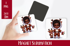 Magnet Sublimation Square| Baby Christmas png design Product Image 1