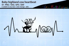 Baby highland cow heartbeat Product Image 2