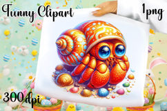 Watercolor baby crab clipart. Cute crab illustrations Product Image 1